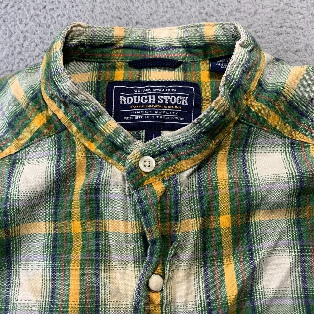 PANHANDLE SLIM Shirt Mens Large Button Up Plaid Rough Stock Western - Picture 6 of 10